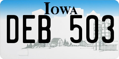 IA license plate DEB503