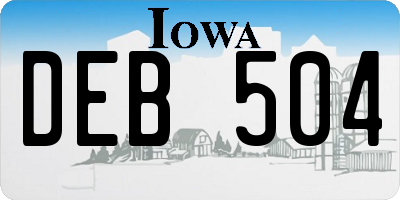 IA license plate DEB504