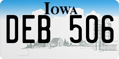 IA license plate DEB506