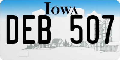 IA license plate DEB507