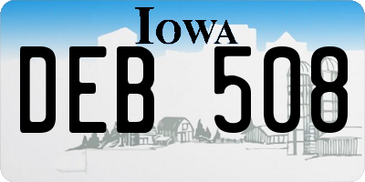 IA license plate DEB508