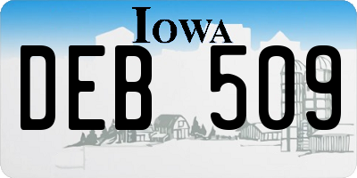 IA license plate DEB509