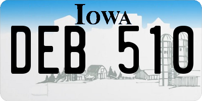 IA license plate DEB510