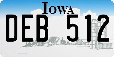 IA license plate DEB512