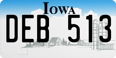 IA license plate DEB513