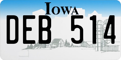 IA license plate DEB514