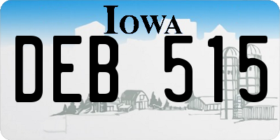 IA license plate DEB515