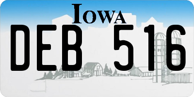 IA license plate DEB516