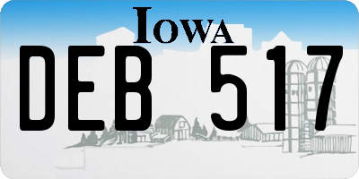 IA license plate DEB517