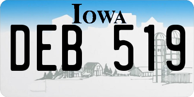 IA license plate DEB519