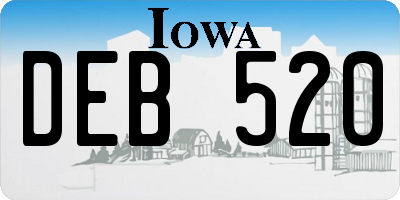 IA license plate DEB520