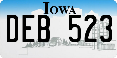 IA license plate DEB523