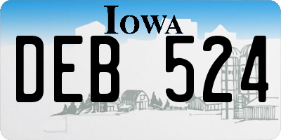 IA license plate DEB524