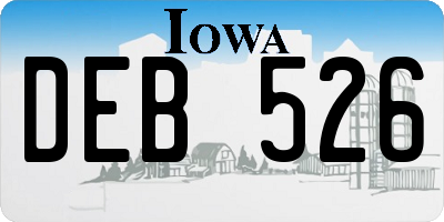 IA license plate DEB526