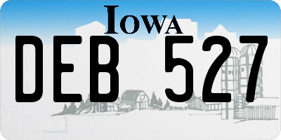 IA license plate DEB527