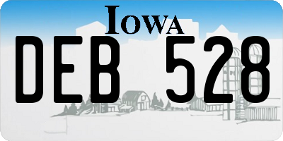 IA license plate DEB528