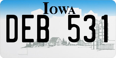 IA license plate DEB531
