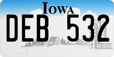 IA license plate DEB532