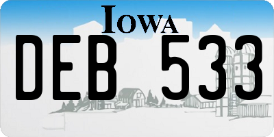 IA license plate DEB533