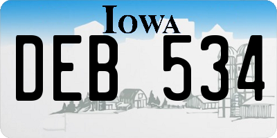 IA license plate DEB534