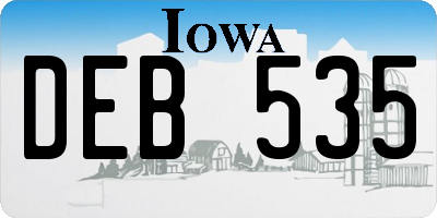 IA license plate DEB535