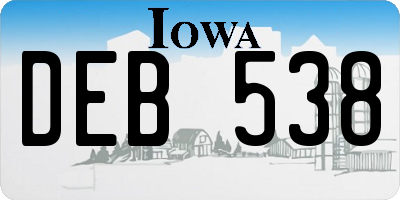 IA license plate DEB538
