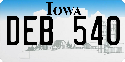 IA license plate DEB540
