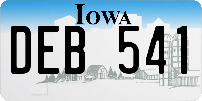 IA license plate DEB541