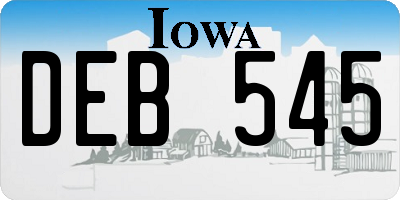IA license plate DEB545