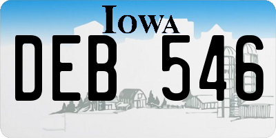 IA license plate DEB546