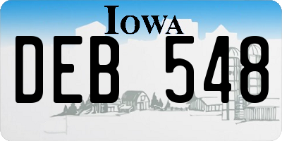 IA license plate DEB548