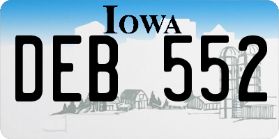 IA license plate DEB552