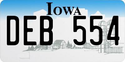 IA license plate DEB554