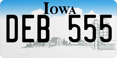 IA license plate DEB555