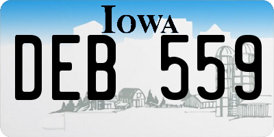 IA license plate DEB559