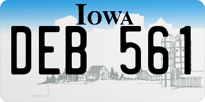 IA license plate DEB561