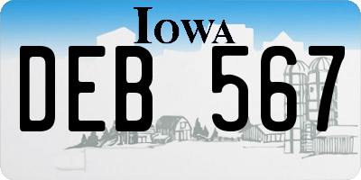IA license plate DEB567