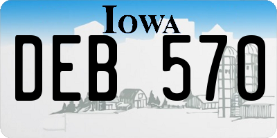 IA license plate DEB570