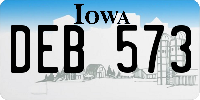 IA license plate DEB573