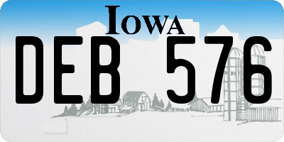 IA license plate DEB576