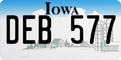 IA license plate DEB577