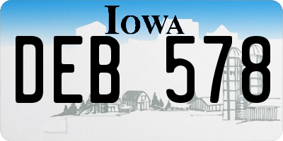 IA license plate DEB578