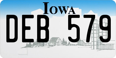IA license plate DEB579