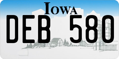 IA license plate DEB580
