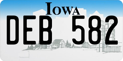 IA license plate DEB582