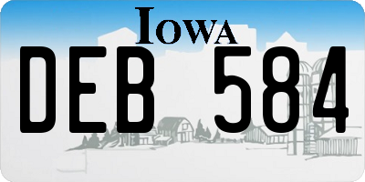 IA license plate DEB584