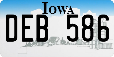 IA license plate DEB586