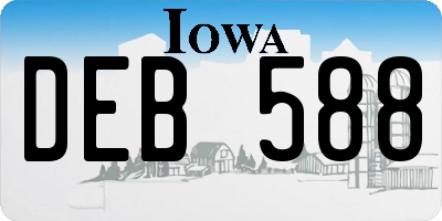 IA license plate DEB588