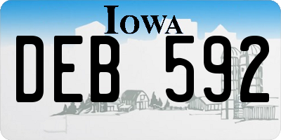 IA license plate DEB592