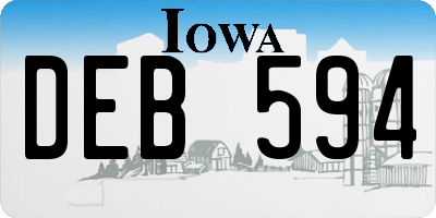 IA license plate DEB594